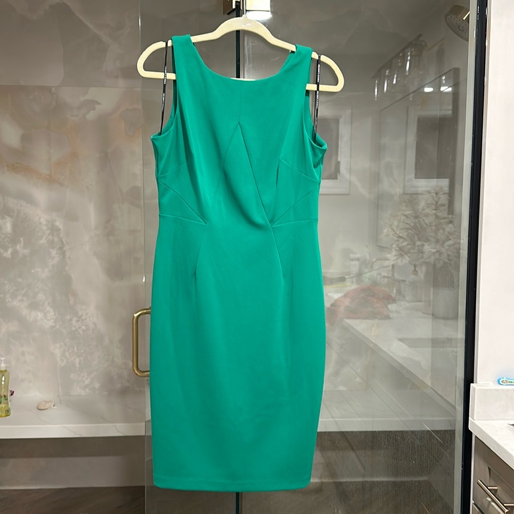 Jade green cocktail business dress